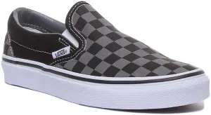 Vans Classic Slipon Chkbrd In Black Pewter For Women