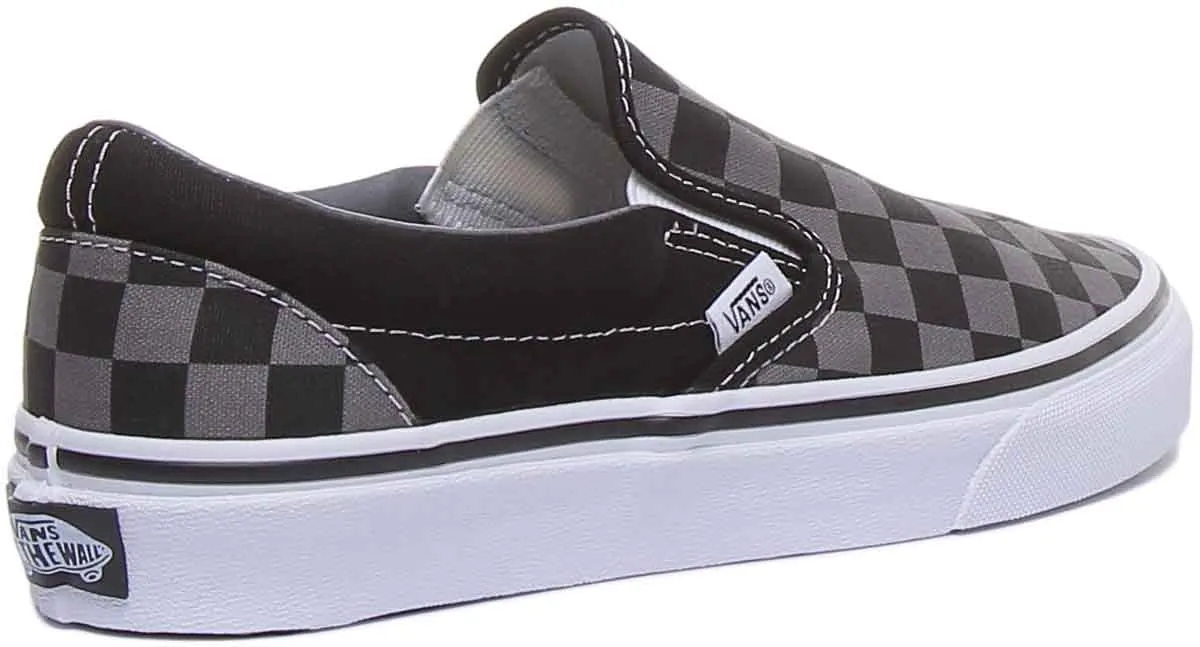 Vans Classic Slipon Chkbrd In Black Pewter For Women