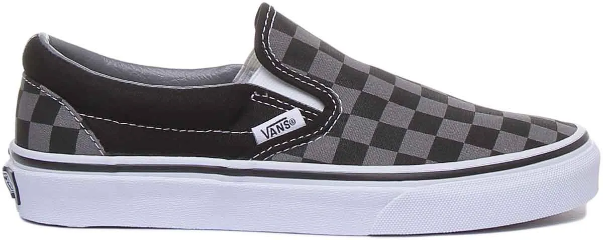 Vans Classic Slipon Chkbrd In Black Pewter For Women