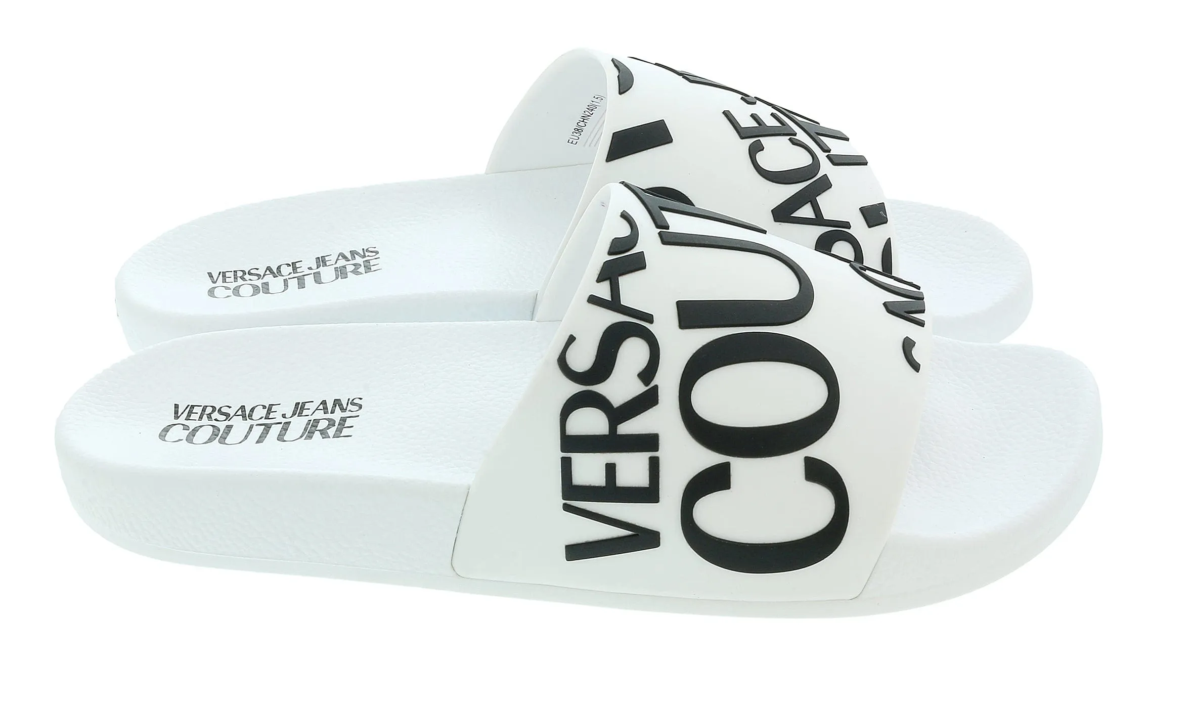 Versace Jeans Couture White Signature Pool Slide -