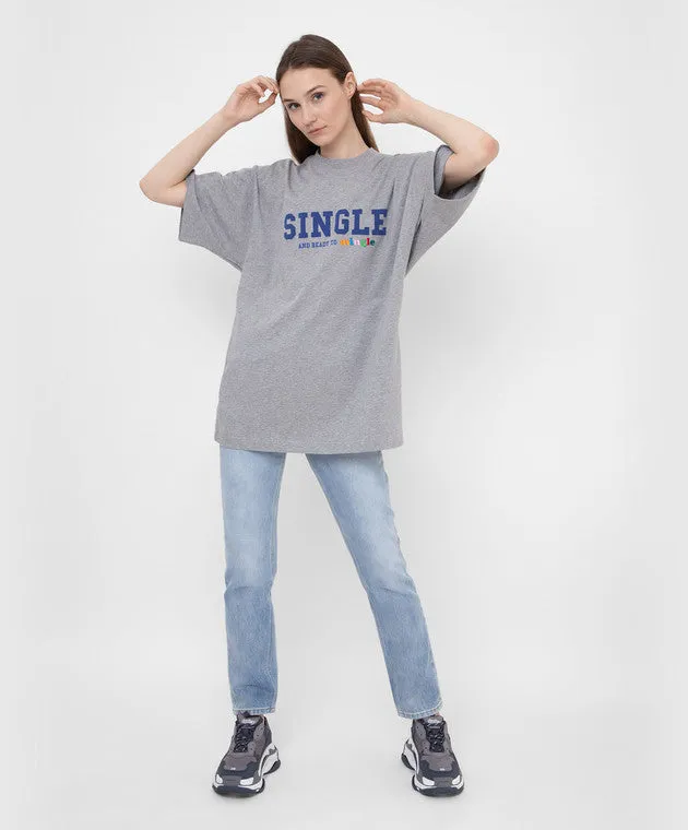 Vetements Single And Ready To Mingle T-Shirt Grey