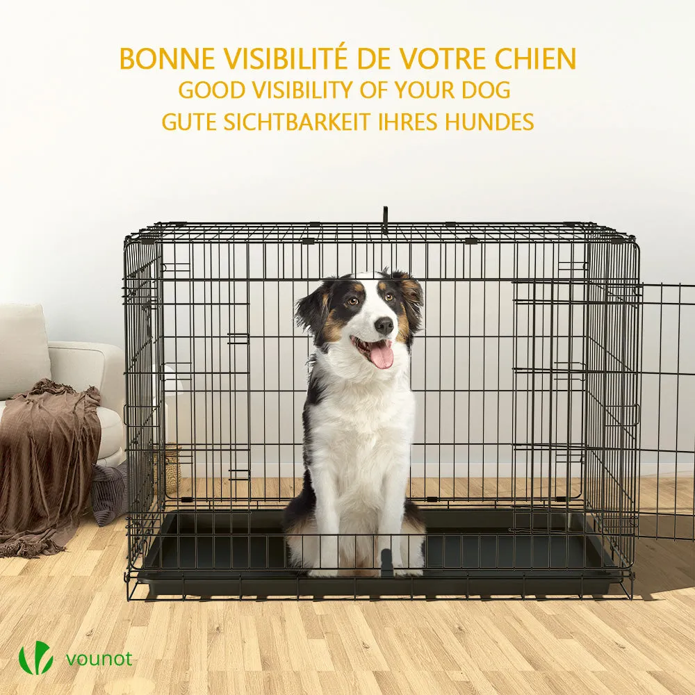 VOUNOT Dog Crate Portable Foldable Secure Pet Puppy Cage 42 Inches, XL