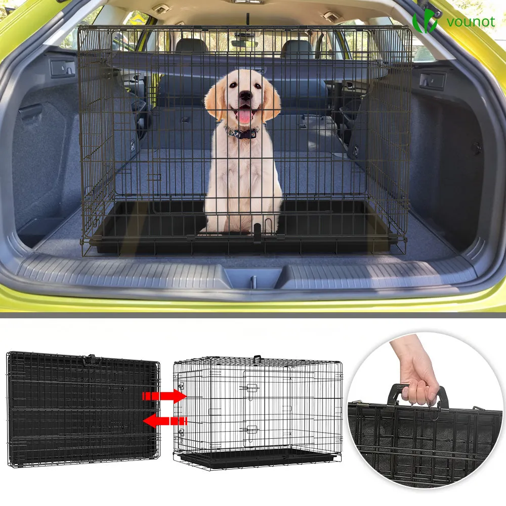 VOUNOT Dog Crate Portable Foldable Secure Pet Puppy Cage 42 Inches, XL