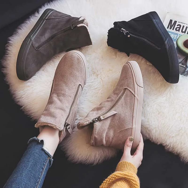 Warm Winter Canvas Snow Cotton Martin Women's Boots