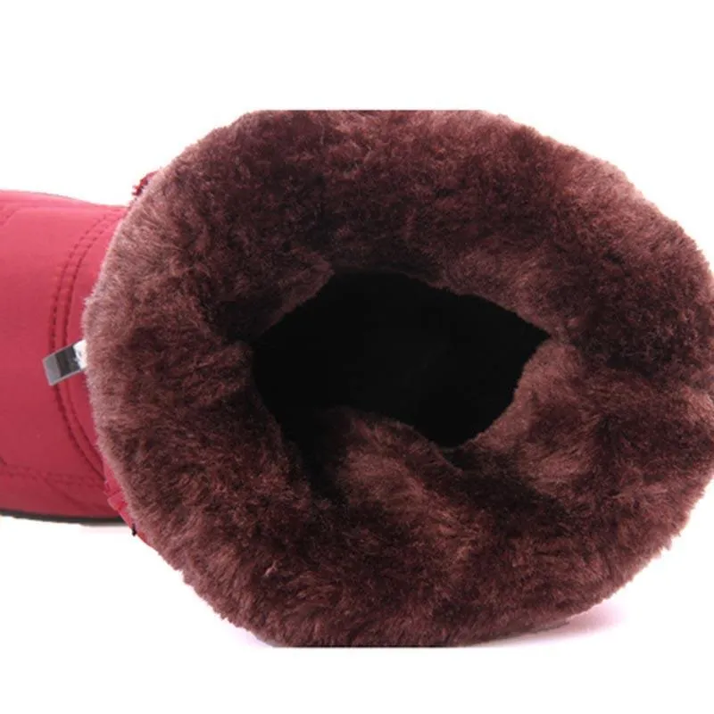 Waterproof zipper faux fur warm ankle boots