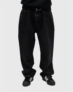 Welcome Immortal Loose Straight Leg Denim Jeans - Washed Black