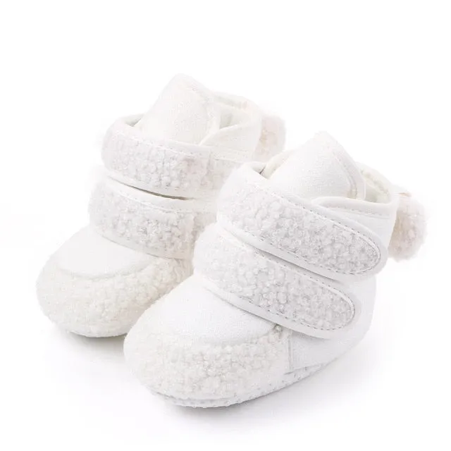 Winter Warm Toddler Boots First Walkers Newborn Baby Girls Boys Velcro Shoes Soft Sole Fur Anti-slip