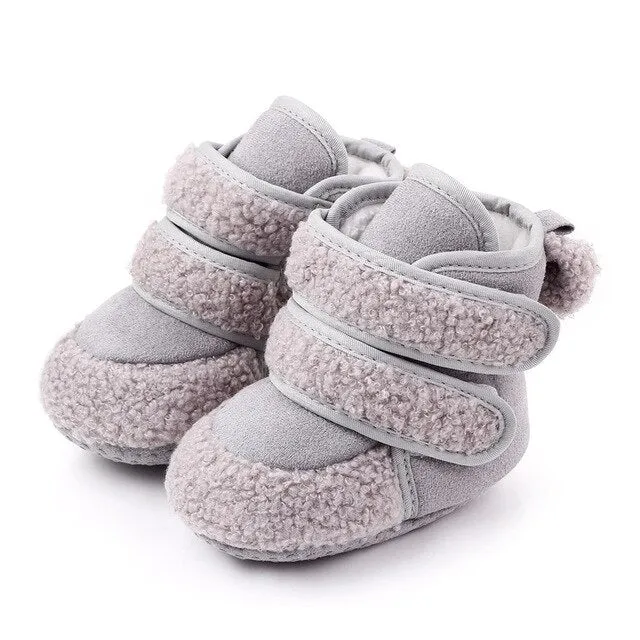 Winter Warm Toddler Boots First Walkers Newborn Baby Girls Boys Velcro Shoes Soft Sole Fur Anti-slip