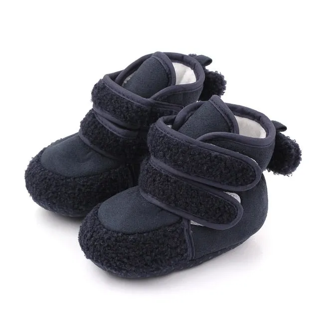 Winter Warm Toddler Boots First Walkers Newborn Baby Girls Boys Velcro Shoes Soft Sole Fur Anti-slip