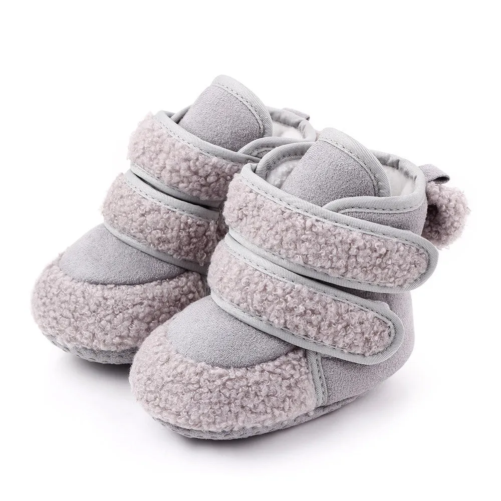 Winter Warm Toddler Boots First Walkers Newborn Baby Girls Boys Velcro Shoes Soft Sole Fur Anti-slip