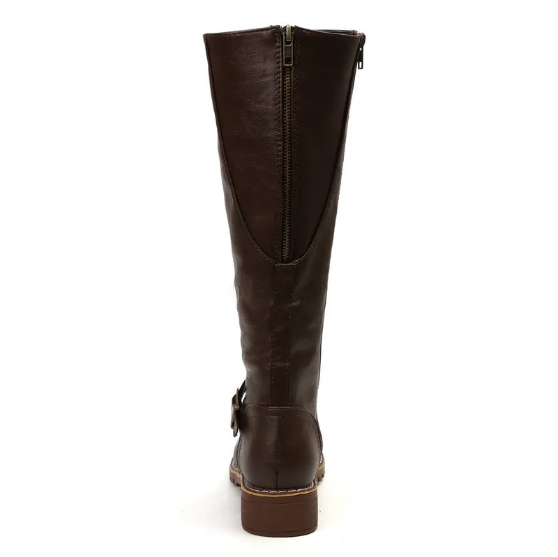 Women Chunky Heel Winter Fall Mid Calf Boots