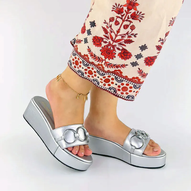 Women Wedge Chain Heels