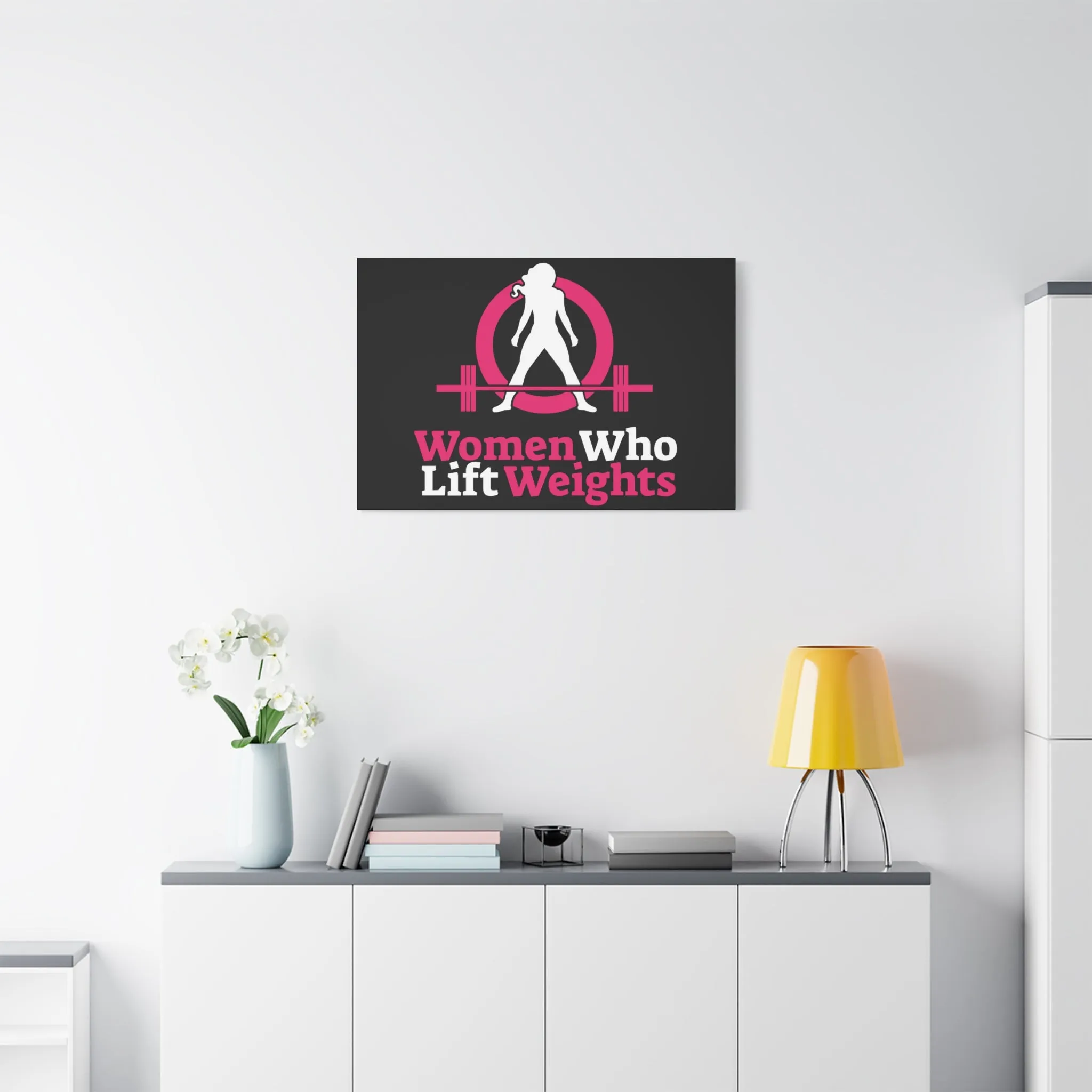 Women Who Lift Weights Full Logo - Motivational Wall Art Canvas