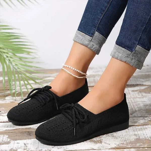 Women's Airy Flat Flyknit Slip-On Shoes with Strap 87444370C