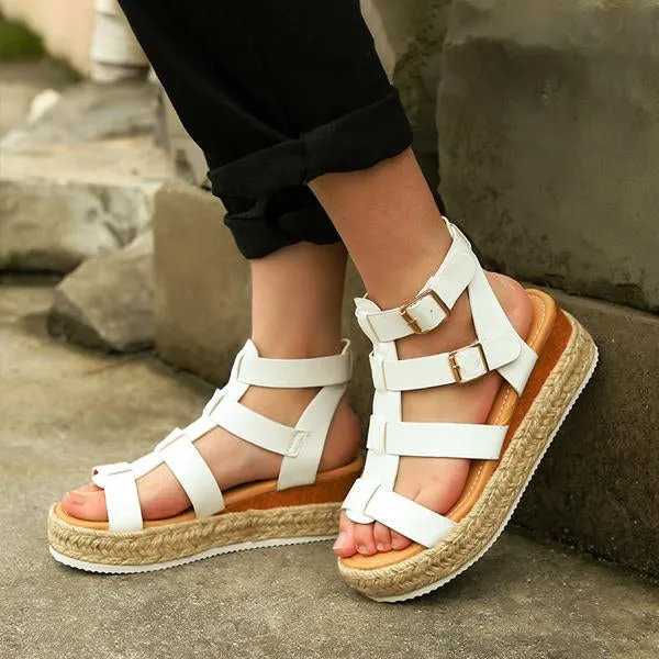 Women's Casual Wedge Round Toe Roman Sandals 01776008S
