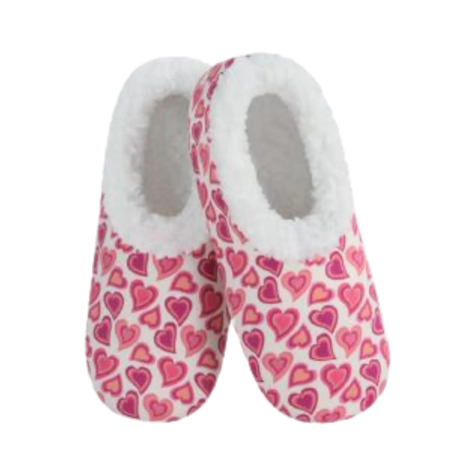 Women's Classic Cozy Snoozies® Retro Red Hearts on White