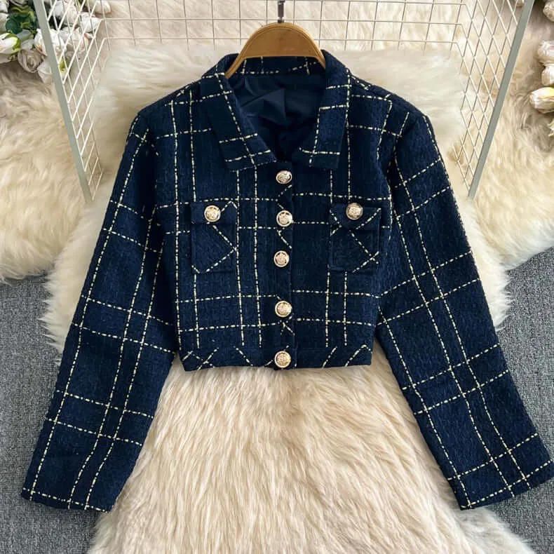 Women's Elegant Tweed Two-Piece Set