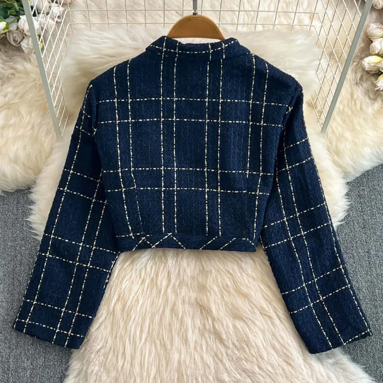 Women's Elegant Tweed Two-Piece Set