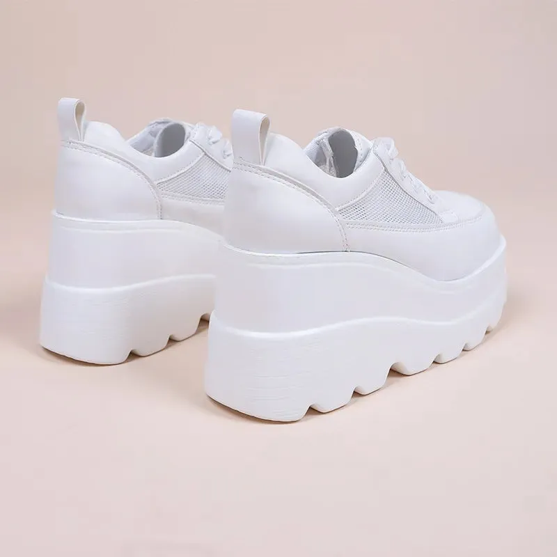 Women's Fashion Lace-up Thick Bottom Casual Daddy Shoes
