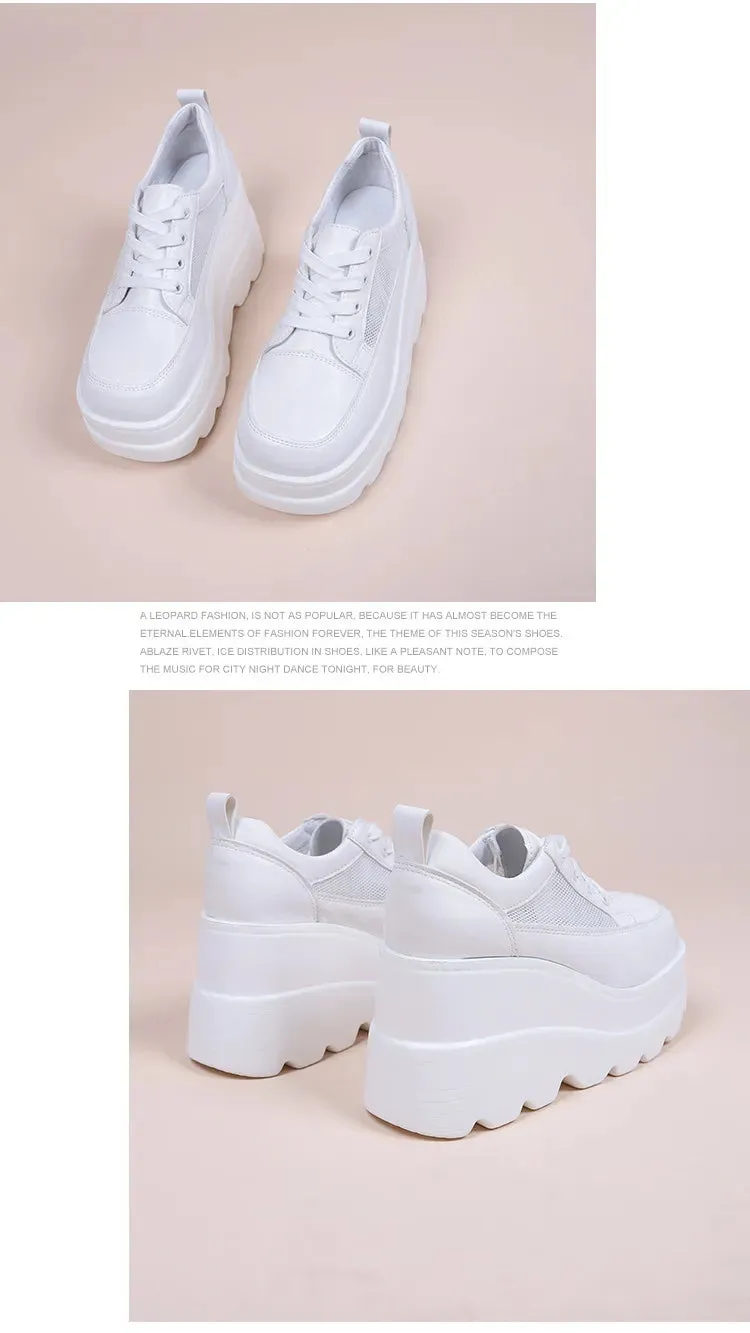 Women's Fashion Lace-up Thick Bottom Casual Daddy Shoes