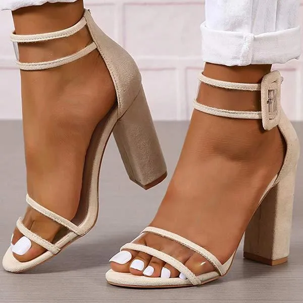 Women's Fashion Transparent Chunky Heel High Heel Sandals 02953148C