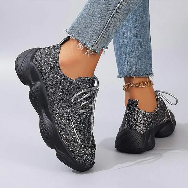 Women's Fashionable & Comfortable Lace-Up Casual Sneakers 21465009C
