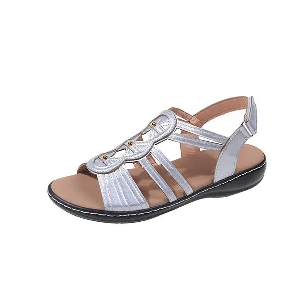 Women's Flat Casual Peep-Toe Roman Sandals 33894236C