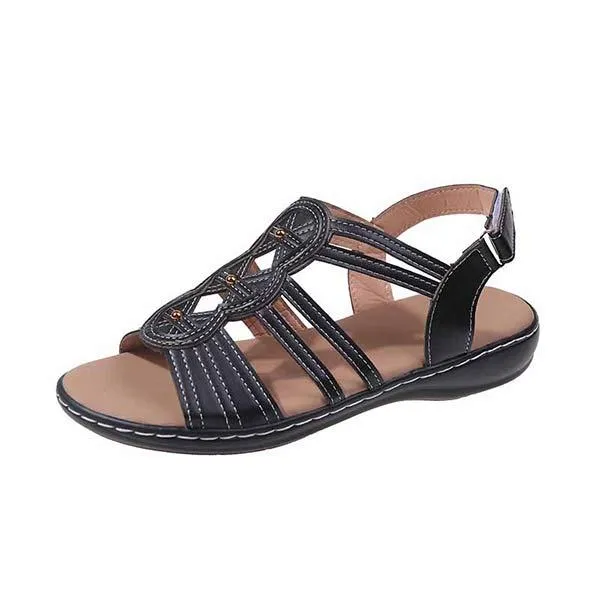 Women's Flat Casual Peep-Toe Roman Sandals 33894236C