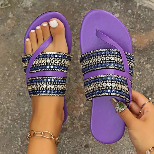 Women's Flat One-Strap Casual Slide Sandals 44928394C