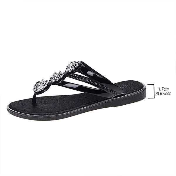 Women's Flat Rhinestone Thong Sandals 00167514C
