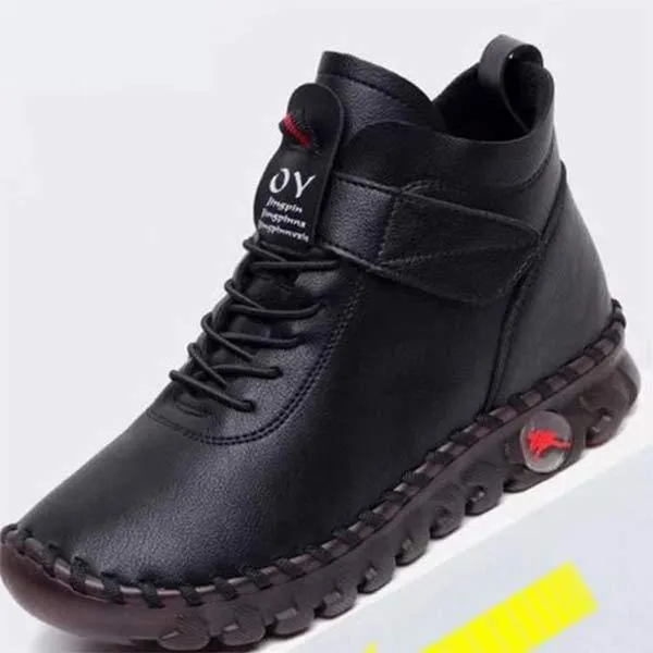Women's Hand-Stitched Soft-Soled Fleece Warm Snow Boots 76549429C