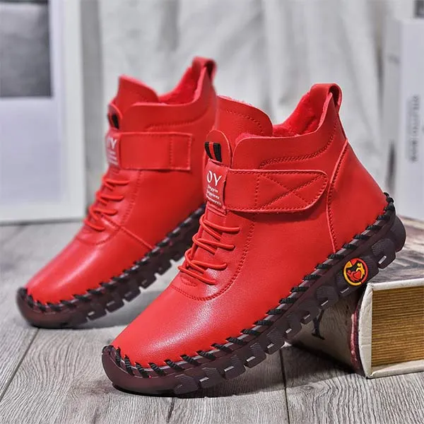 Women's Hand-Stitched Soft-Soled Fleece Warm Snow Boots 76549429C