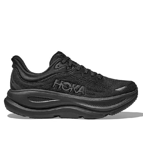 Womens Hoka Bondi 9 Extra Wide in Black/Black