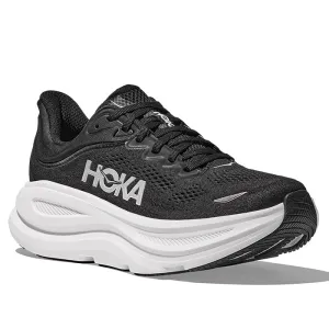 Womens Hoka Bondi 9 Extra Wide in Black/White
