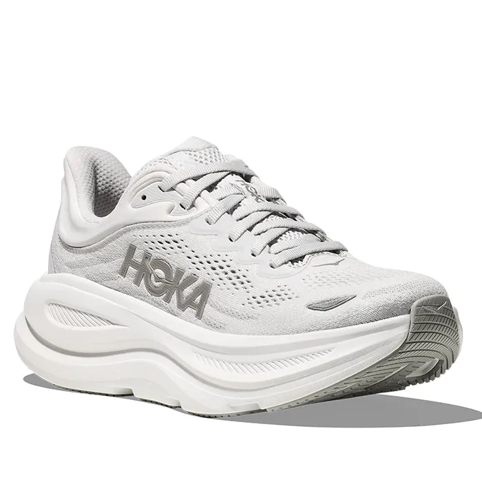 Womens Hoka Bondi 9 Extra Wide in Stardust/Silver