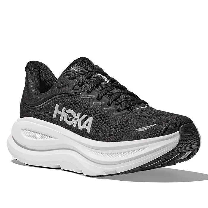 Womens Hoka Bondi 9 in Black/White