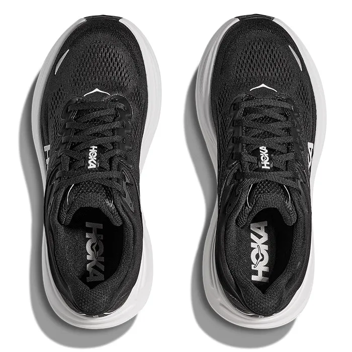Womens Hoka Bondi 9 in Black/White