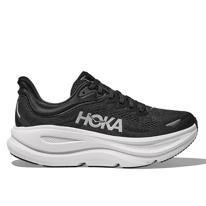 Womens Hoka Bondi 9 in Black/White