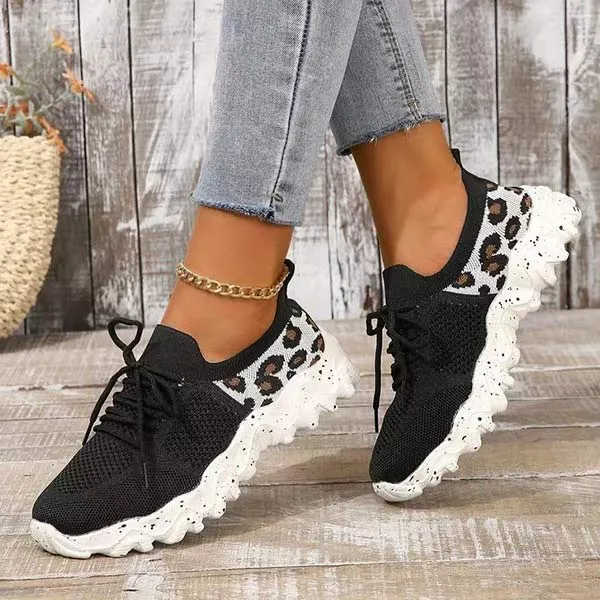 Women's Leopard Print Knit Sneakers 17349112C