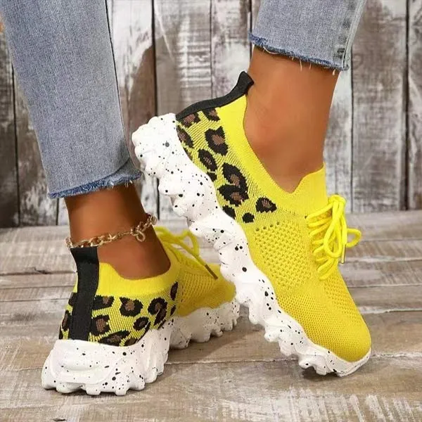 Women's Leopard Print Knit Sneakers 17349112C