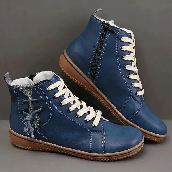 Women's Retro Casual Flat Lace-Up Booties 65561992S
