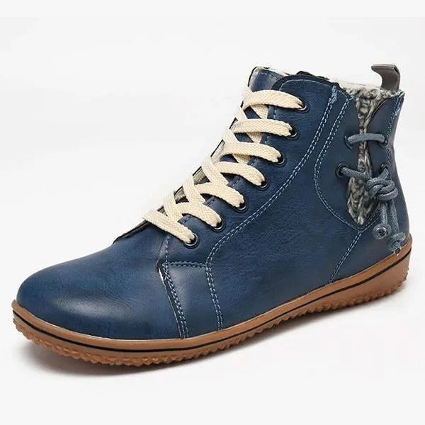 Women's Retro Casual Flat Lace-Up Booties 65561992S