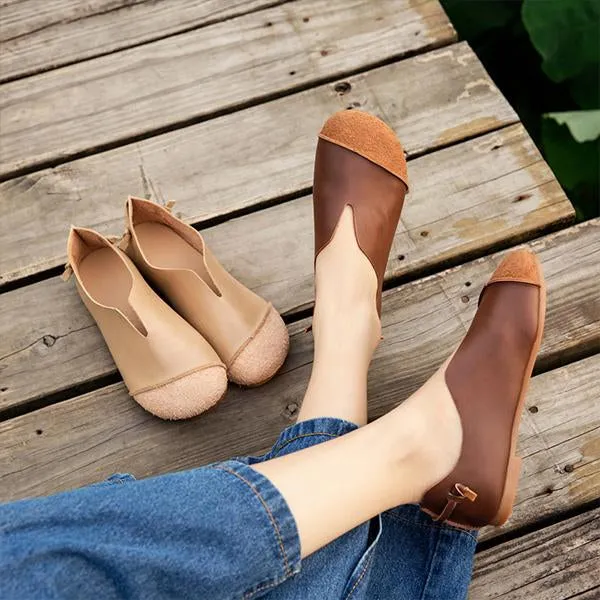 Women's Retro Slip-On Soft Sole Flat Shoes 49122421S
