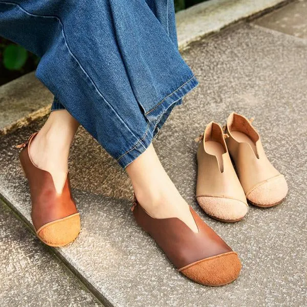 Women's Retro Slip-On Soft Sole Flat Shoes 49122421S