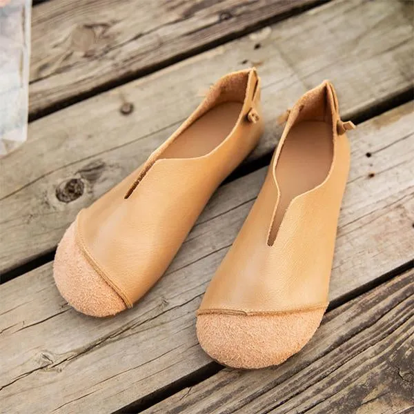 Women's Retro Slip-On Soft Sole Flat Shoes 49122421S