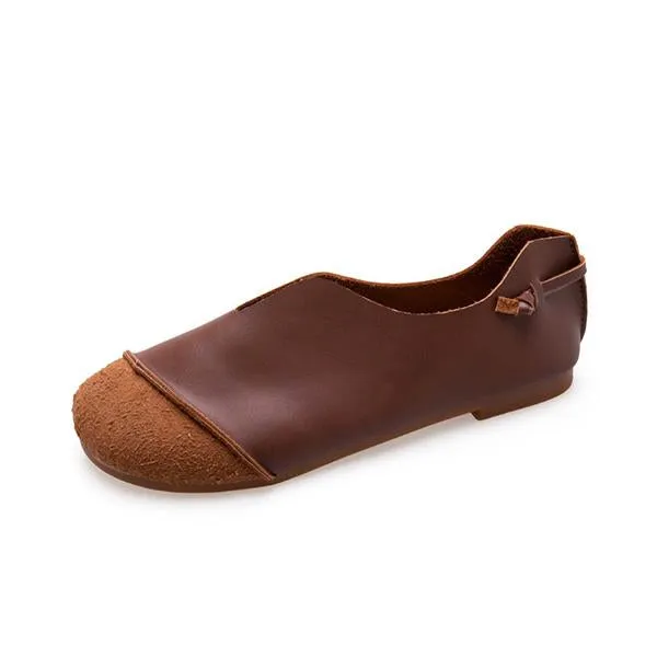 Women's Retro Slip-On Soft Sole Flat Shoes 49122421S