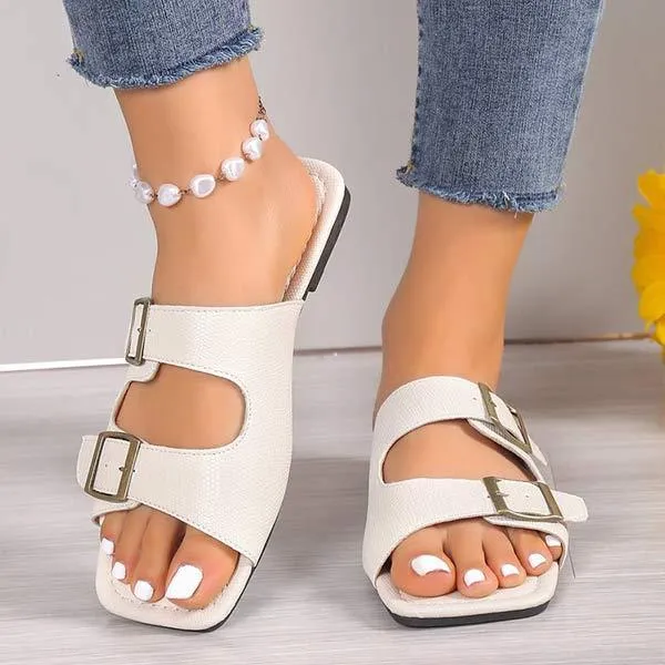 Women's Round Toe Fashion Casual Slides 81371165C