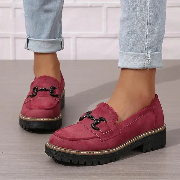 Women's Stylish Horsebit Slip-on Thick Sole Loafers 45134129S