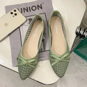 Women's Summer Mesh Pointed Toe Flat Shoes Breathable Loafers Comfortable Slip-ons