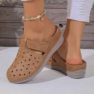 Women's Thick-Soled Slip-On Sandals with Adjustable Strap 41652779C